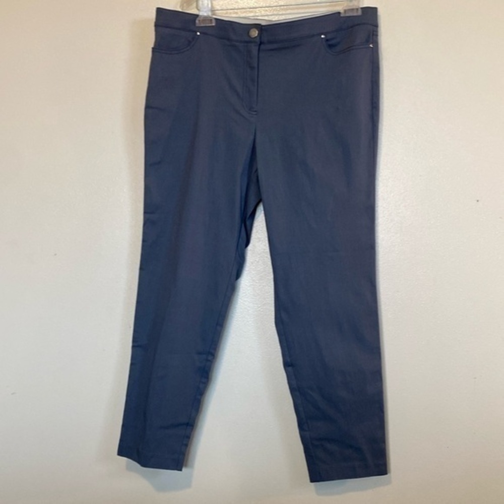 Liza Byrd rayon blend pocket stretchy gray blue comfy pants size 14